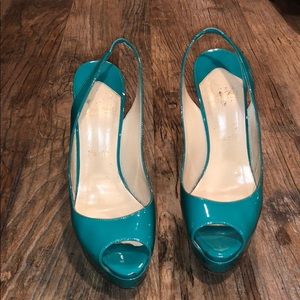 Turquoise Lady Peep Louboutins